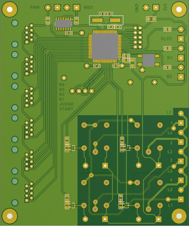 Bottom side of the motherboard