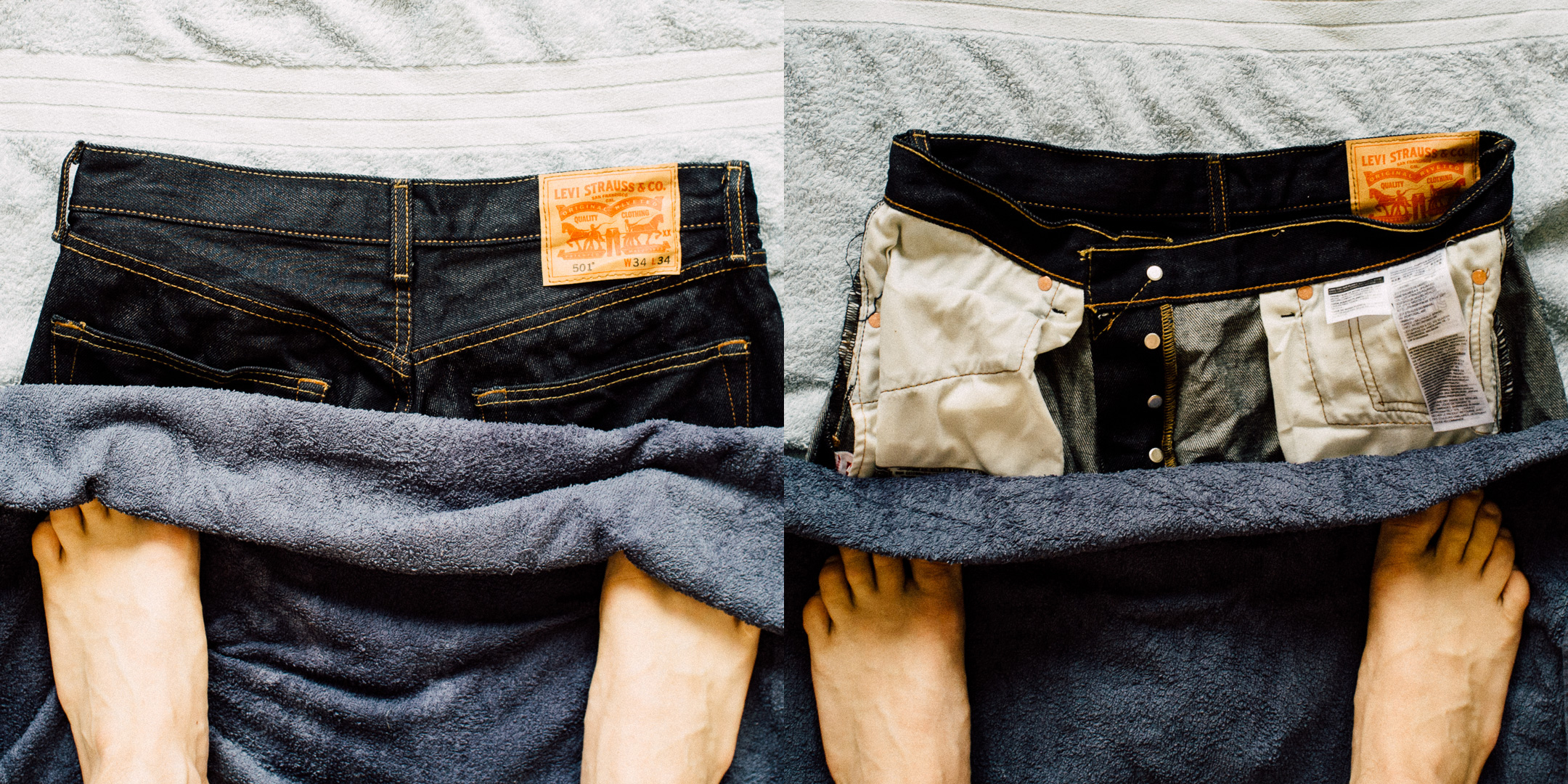 shrinking 501 jeans