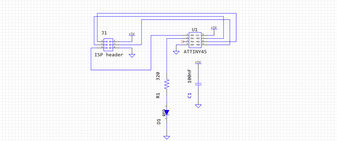 A supersimple MCU circuit with a LED.