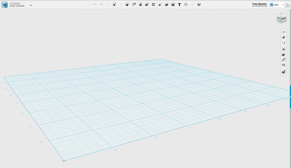 This is what 123D looks like when starting the program.