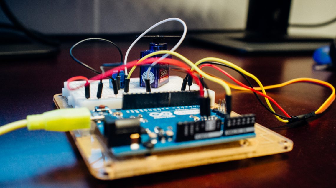 Our setup for testing the serial plotter function.